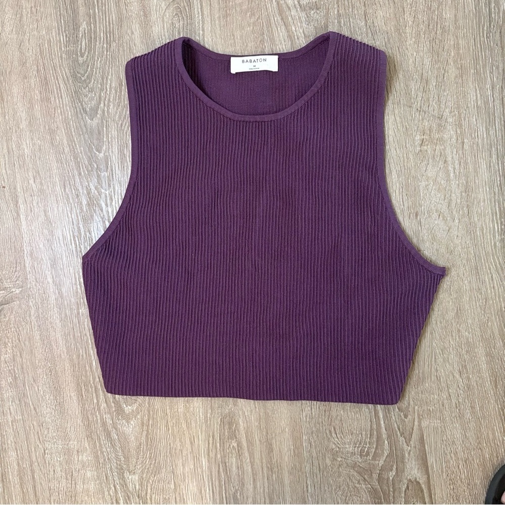 Aritzia Babaton Sculpt Knit Racer Cropped Tank Size Medium​​​